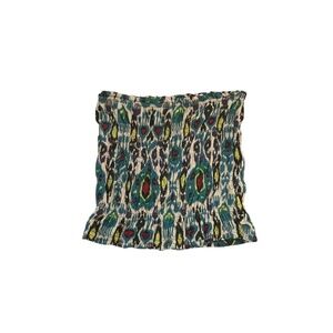 Anthropologie Women's Multi Color Smocked Strapless Top Size S